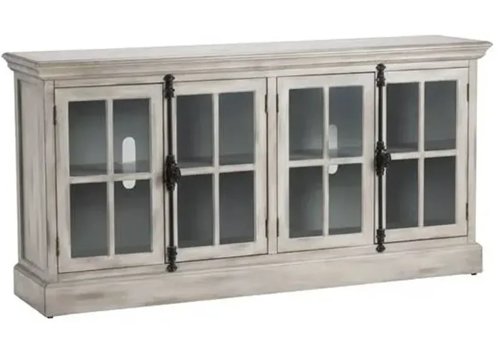 Crestview Collection Harrison Light Grey Wash Media Console