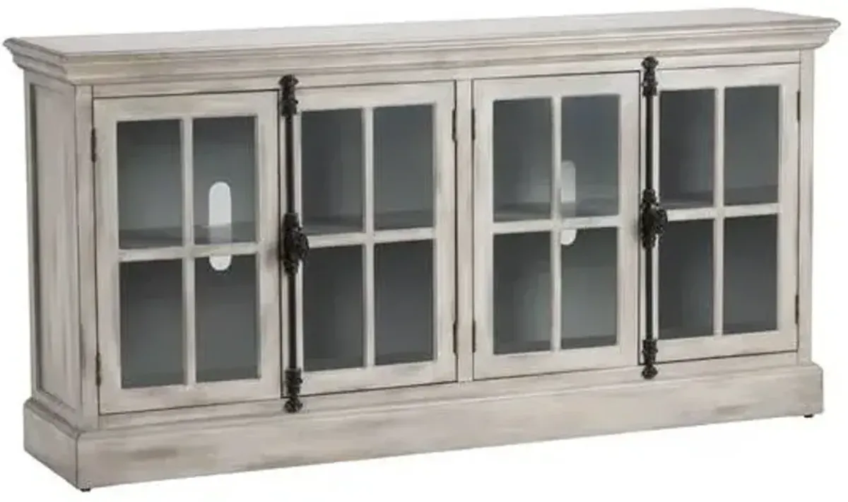 Crestview Collection Harrison Light Grey Wash Media Console