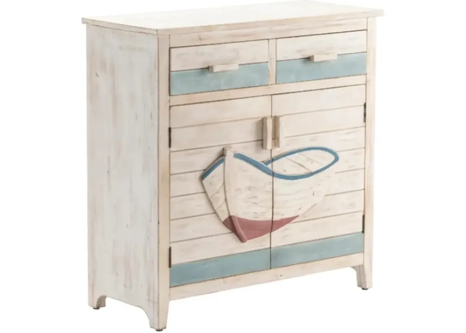 Crestview Collection Galilee Aqua/White Wash Cabinet