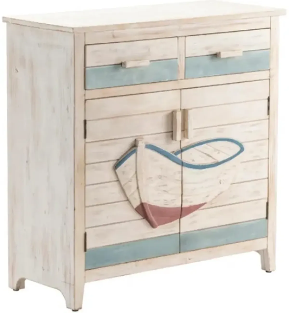 Crestview Collection Galilee Aqua/White Wash Cabinet