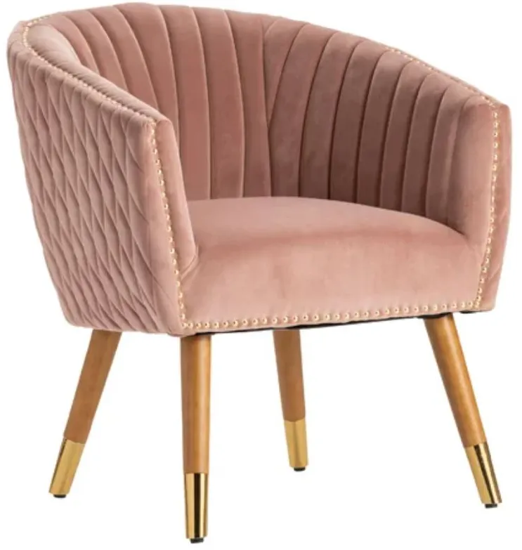 Crestview Collection Rosslyn Brown/Gold/Pink Accent Chair