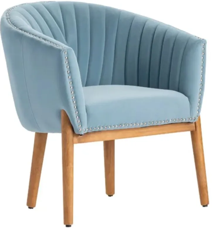 Crestview Collection Fairview Brown/Light Blue Accent Chair
