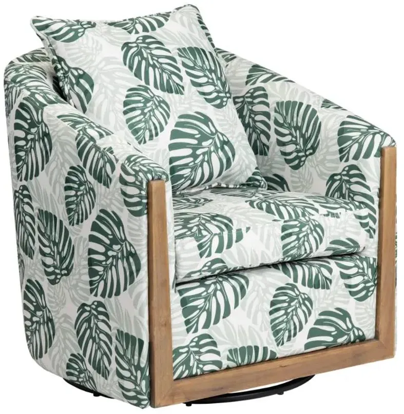 Crestview Collection Palmetto Green/White Accent Chair