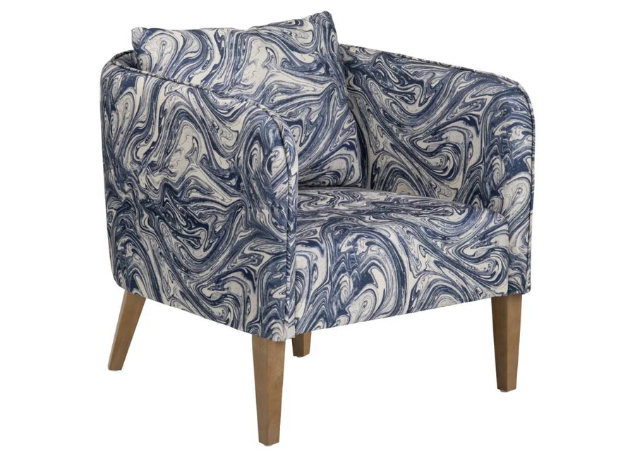 Crestview Collection Leary Blue/White Accent Chair