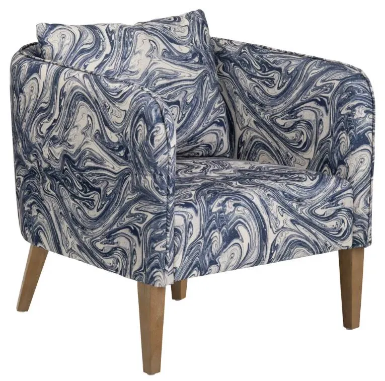 Crestview Collection Leary Blue/White Accent Chair