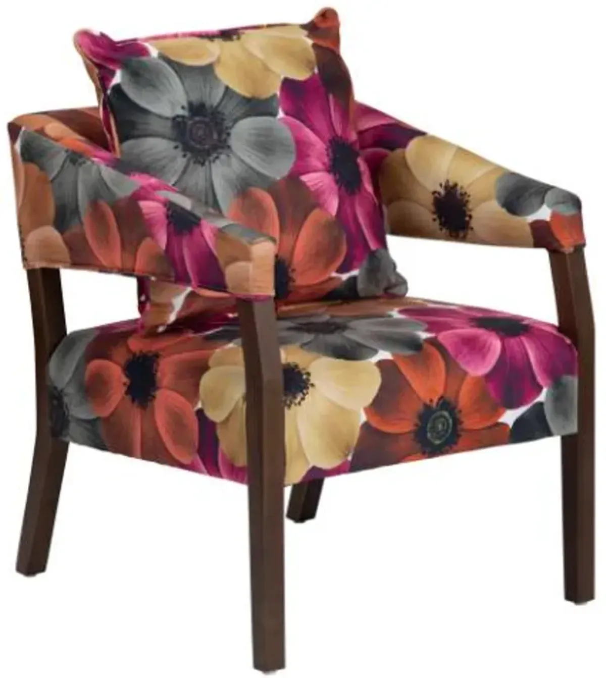 Crestview Collection Flora Brown/Pink Accent Chair