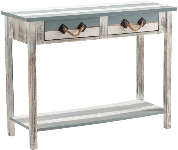Crestview Collection Nantucket Blue/White Console Table