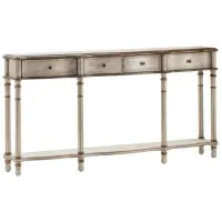 Crestview Collection Victoria Light Brown Console Table with Gold Accents