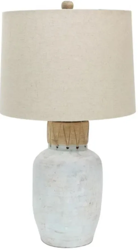 Crestview Collection Isla Cane Beige/Brown/White Table Lamp