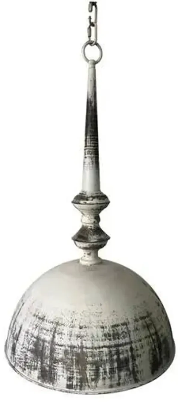 Crestview Collection Dahlia Antique White & Black Iron Large Pendant