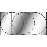 Crestview Collection Phelps 3-Piece Black Wall Mirror