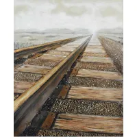Crestview Collection Rail Way Brown Wall Art