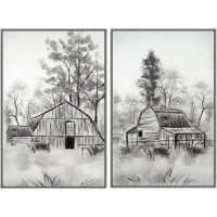 Crestview Collection Timberlands 2-Piece Gray/Light Gray Wall Art Set