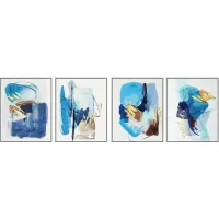Crestview Collection Color Squad 4-Piece Blue Wall Art Set