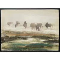 Crestview Collection Grazing Stallions Brown/Green/Light Gray Wall Art