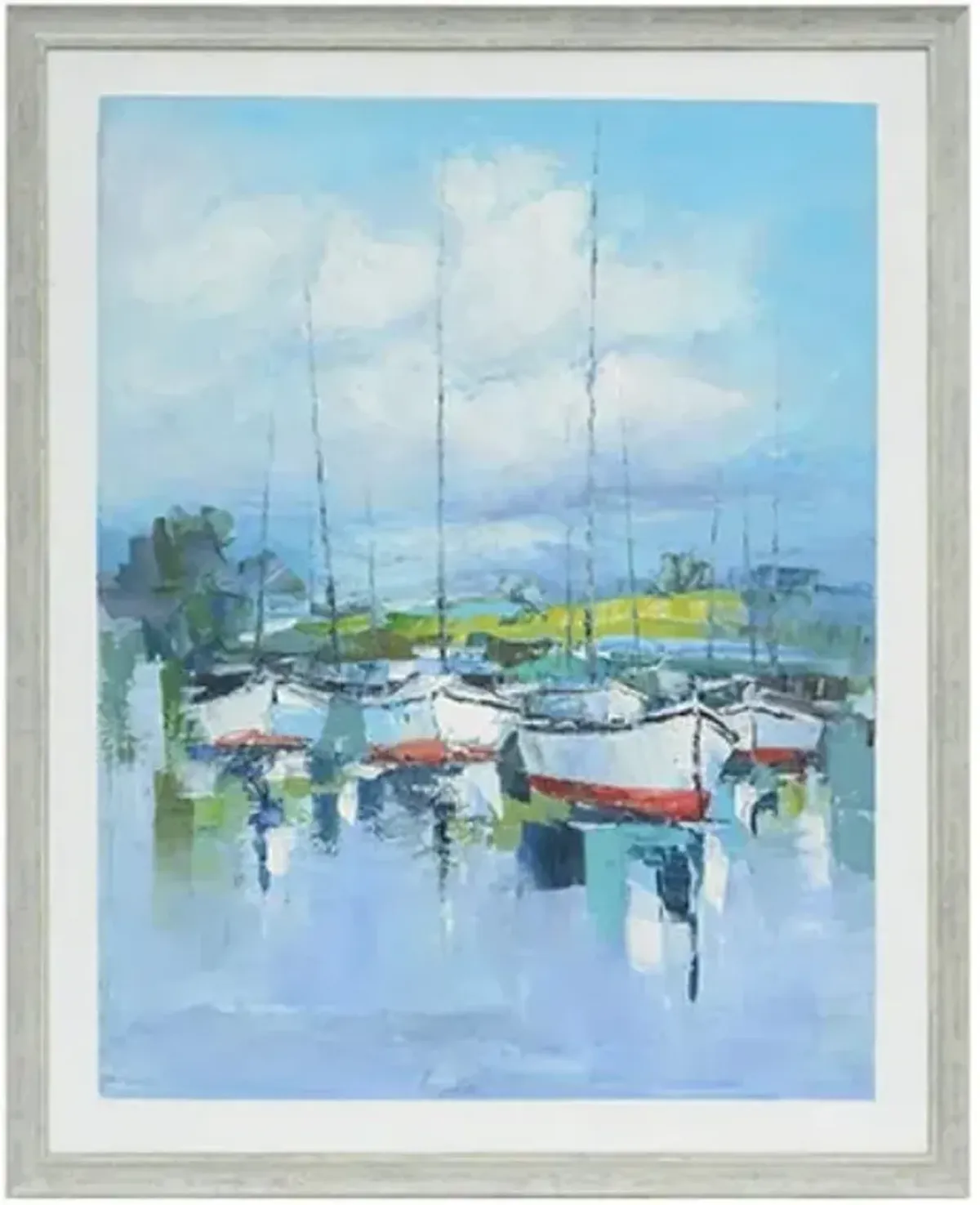 Crestview Collection Chesapeake Blue/Off-White Wall Art 