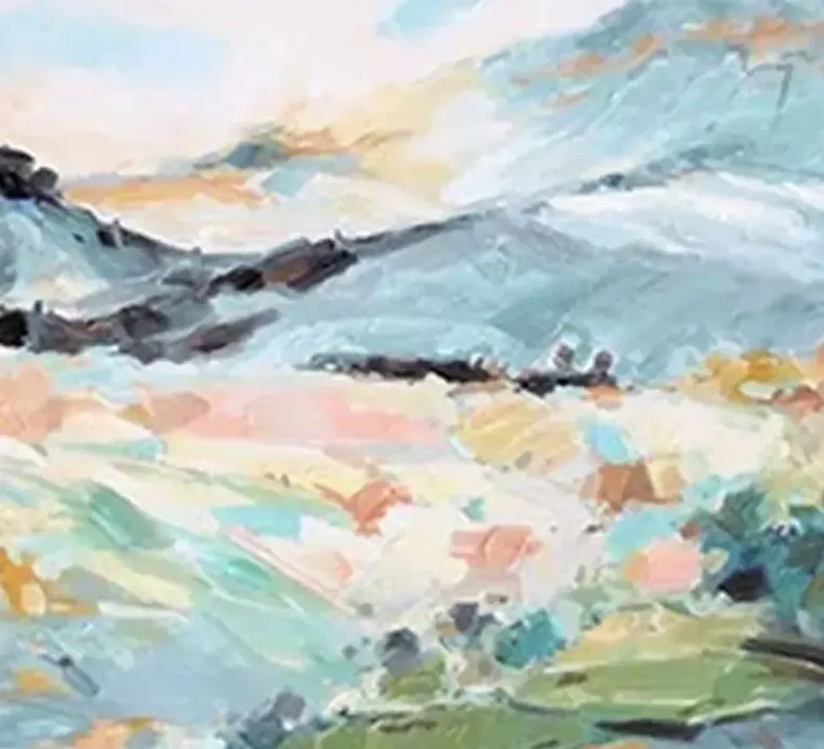 Crestview Collection Vibrant Hills Blue/Green Wall Art