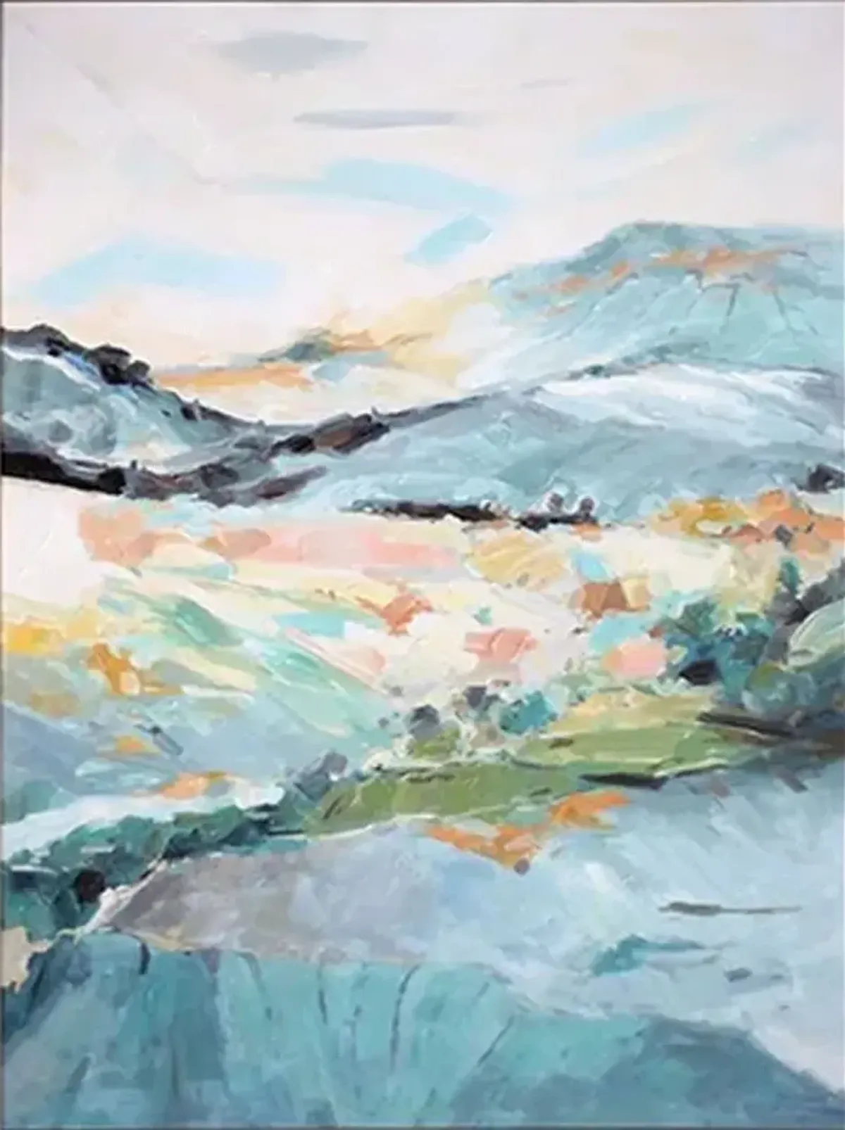 Crestview Collection Vibrant Hills Blue/Green Wall Art