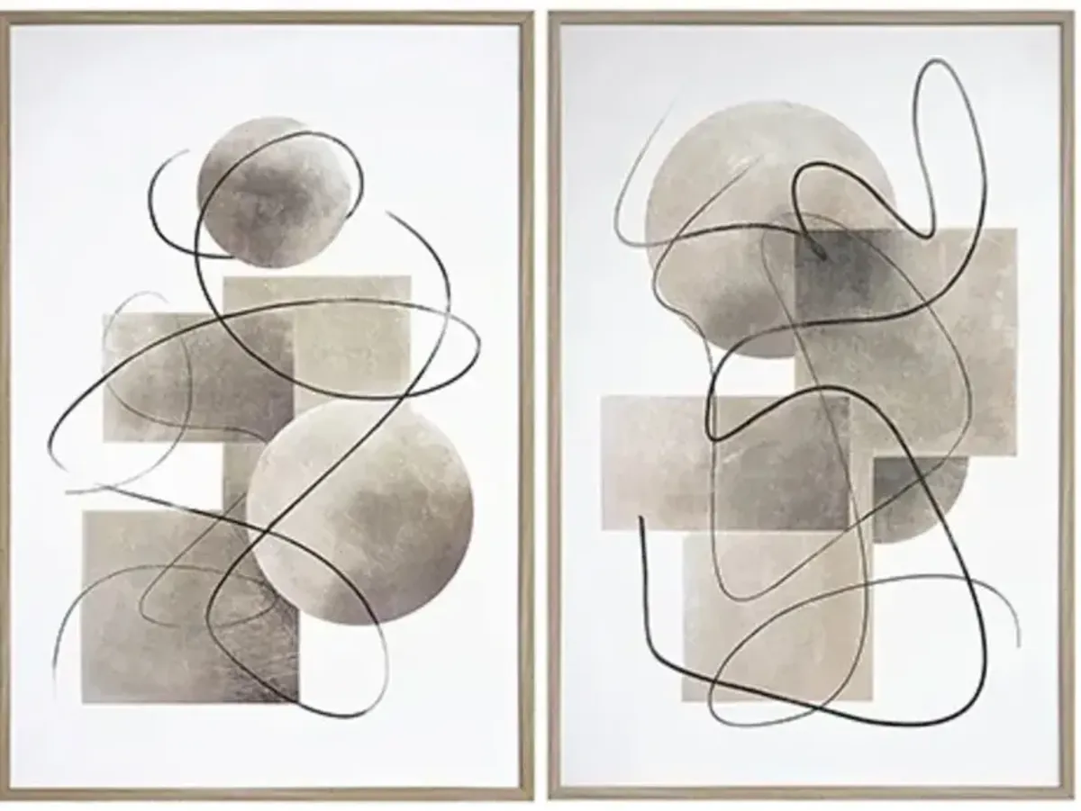 Crestview Collection Sheridan 2-Piece Beige/White Wall Art Set