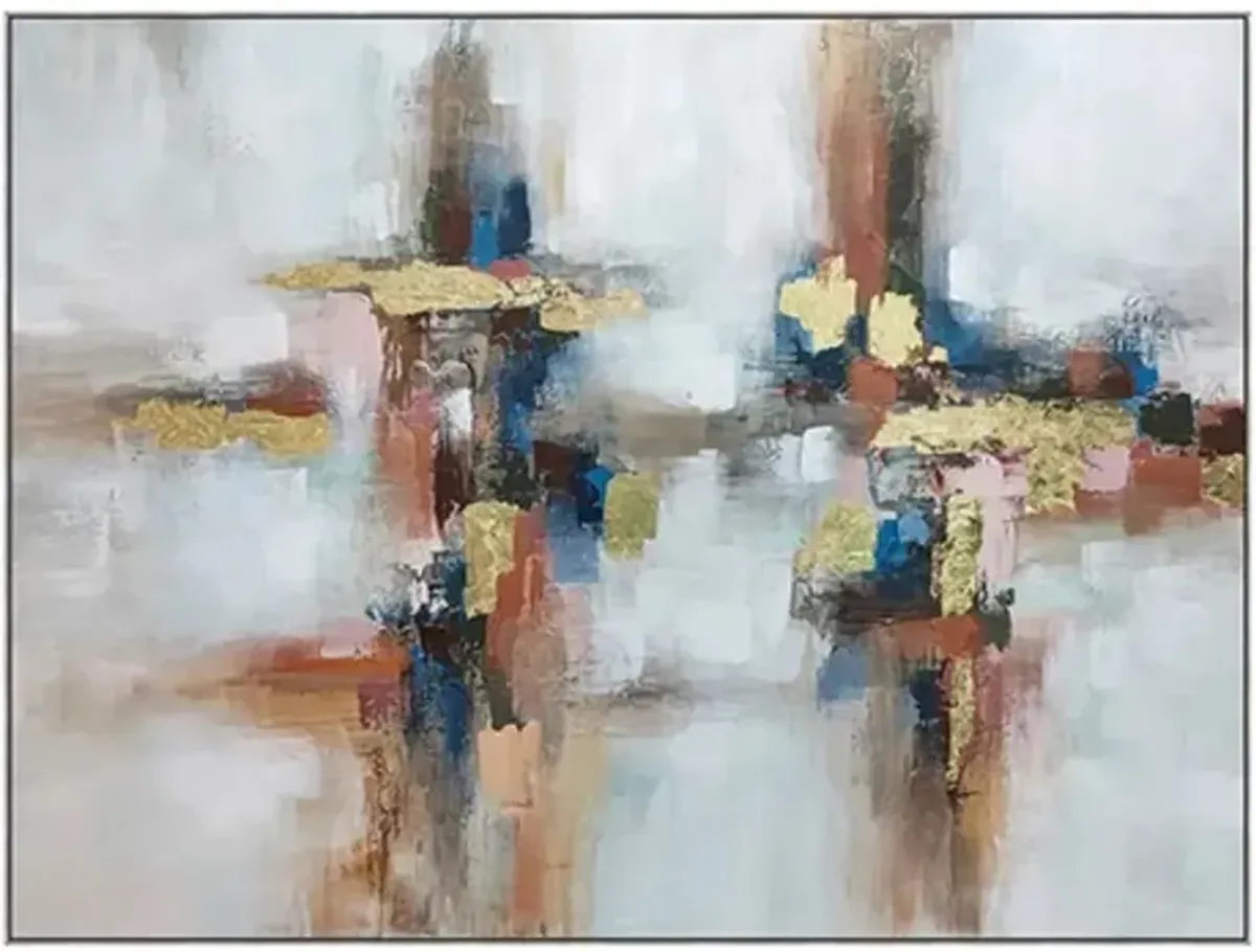 Crestview Collection Frisco Black/Blue/Orange Wall Art