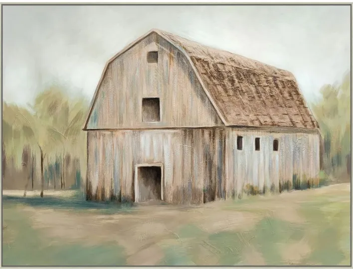Crestview Collection Barn Morning Brown/Green Wall Art 
