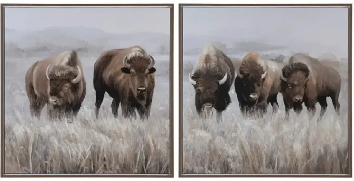 Crestview Collection Grazing Herds 2-Piece Hand Finished Wall Art Set