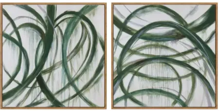 Crestview Collection Evergreen Twists 2-Piece Hand Finished Wall Art Set