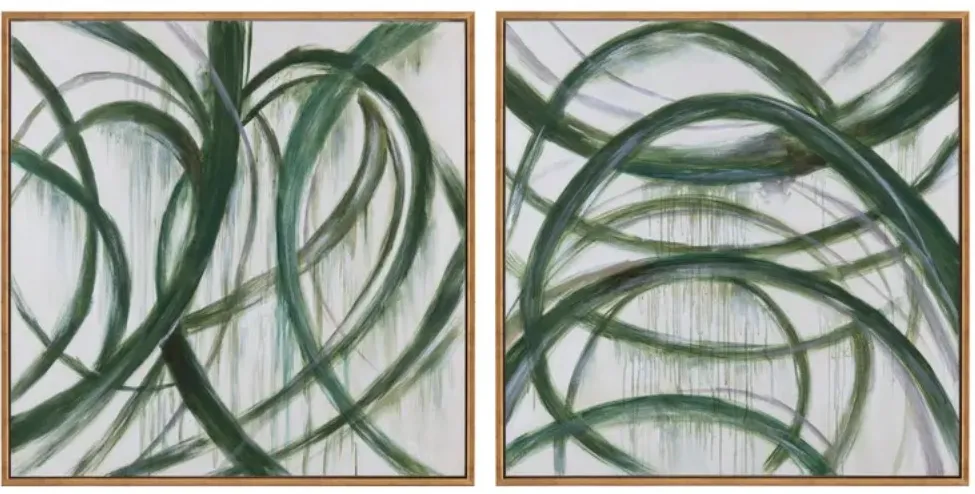Crestview Collection Evergreen Twists 2-Piece Hand Finished Wall Art Set