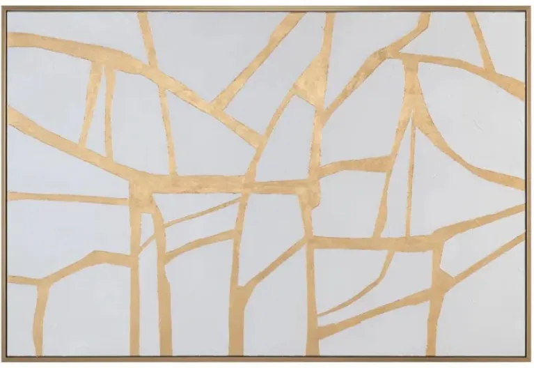 Crestview Collection Gold Lines Hand Finished Wall Art