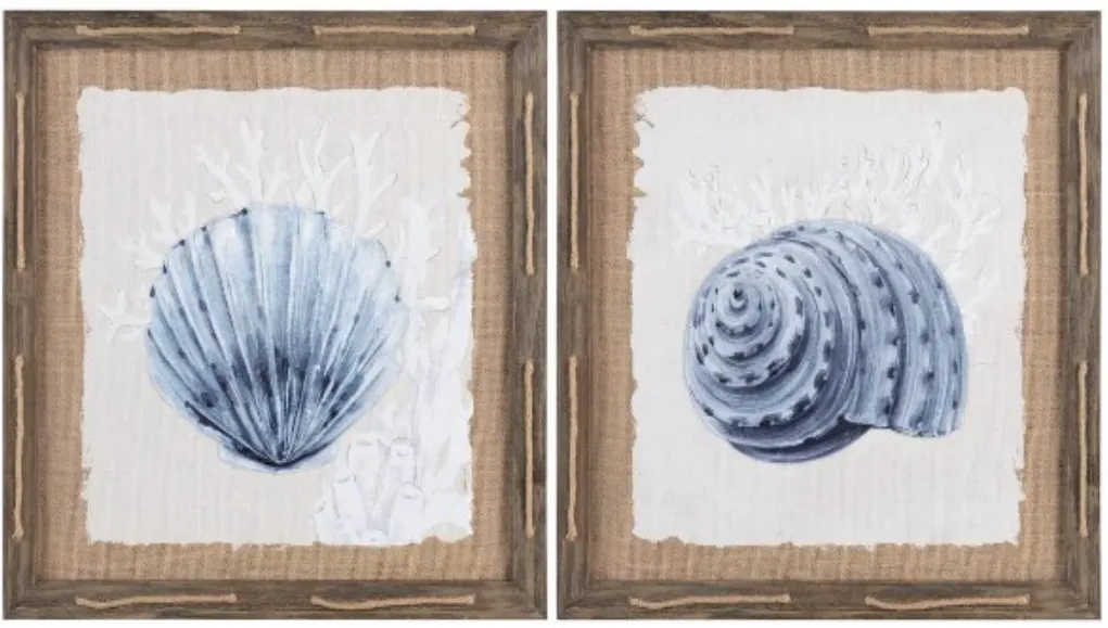 Crestview Collection Seashore Seashells 2-Piece Wall Art Set