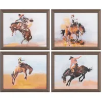 Crestview Collection Ride Em Cowboy 4-Piece Wall Art Set
