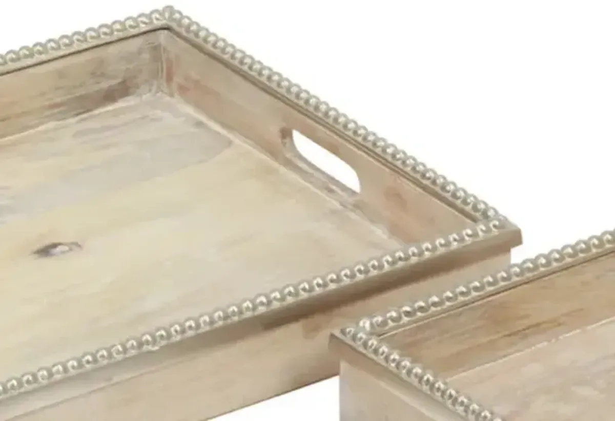 Crestview Collection Lana 2-Piece Light Brown Tray Set