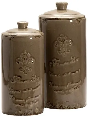Crestview Collection Lefter 2-Piece Brown Lidded Vase Set