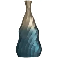 Crestview Collection Melrose Blue/Brass Ombre Medium Vase