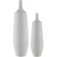 Crestview Collection Tegan 2-Piece White Vase Set