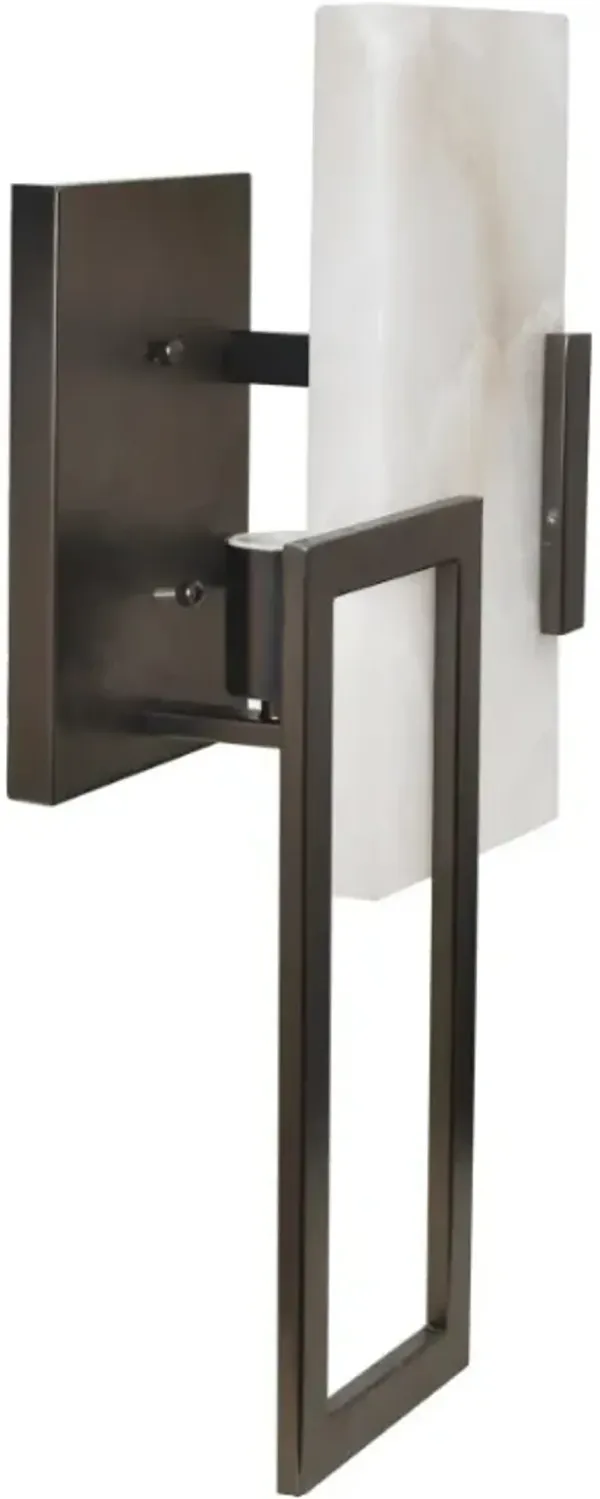 Crestview Collection Albany Dark Bronze/White Left Wall Sconce