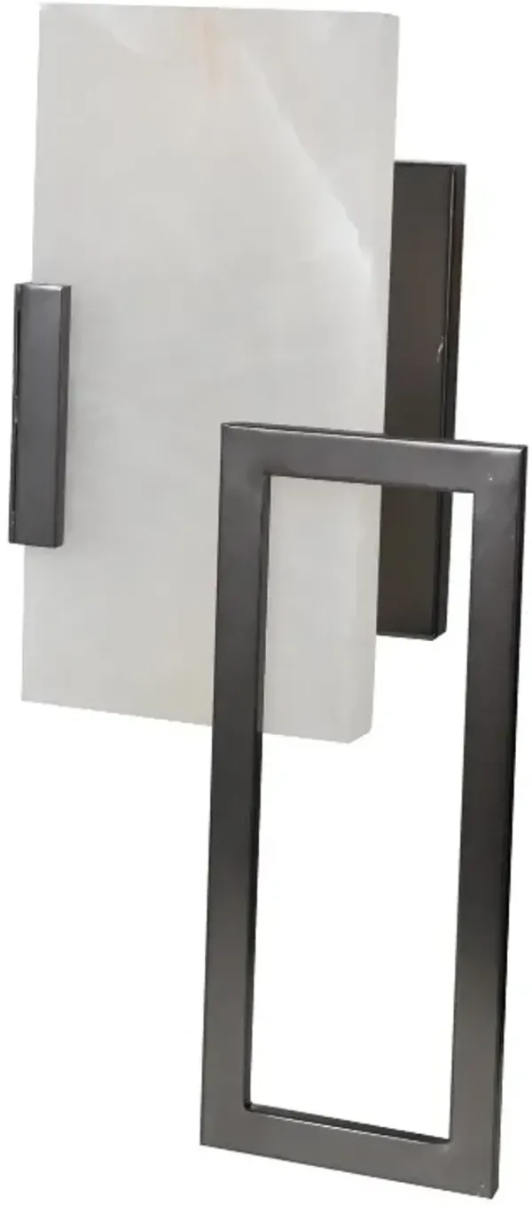 Crestview Collection Albany Dark Bronze/White Right Wall Sconce