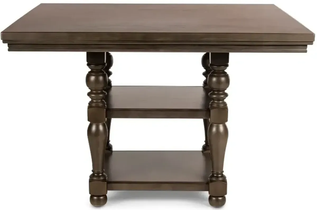 Steve Silver Co. Caswell 7-Piece Cherry/Grey Counter Height Dining Set