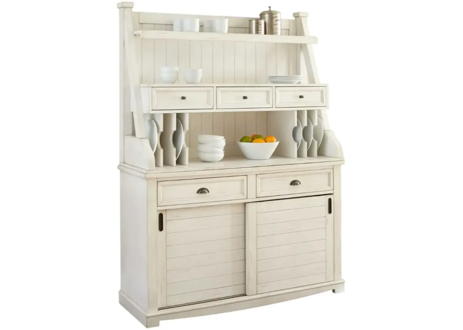 Steve Silver Co. Cayla Antiqued White Buffet and Hutch 