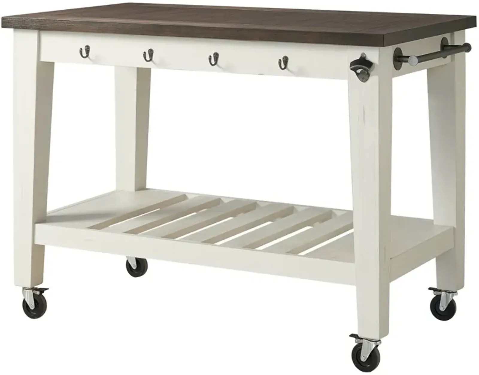 Steve Silver Co. Cayla Dark Oak/White Kitchen Cart