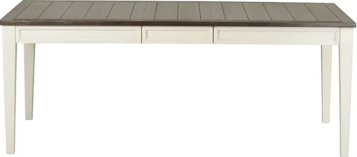 Steve Silver Co. Cayla Dark Oak Dining Table with Antiqued White Base
