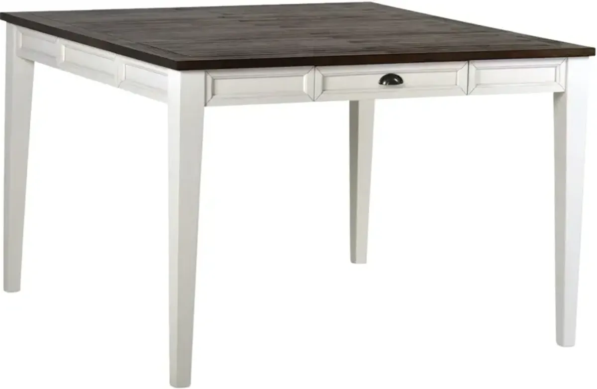 Steve Silver Co. Cayla Dark Oak Counter Height Dining Table with Antiqued White Base