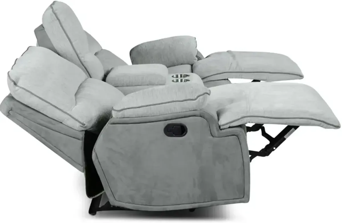Steve Silver Co. Cyprus Cloud/Shadow Grey Manual Reclining Loveseat