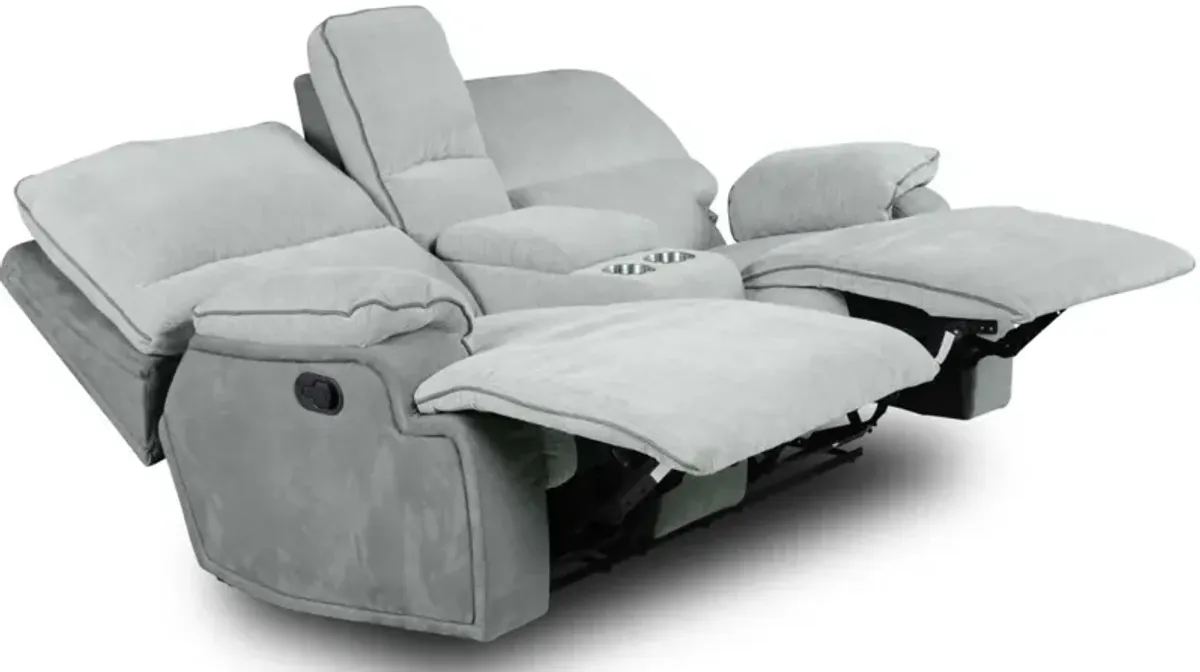 Steve Silver Co. Cyprus Cloud/Shadow Grey Manual Reclining Loveseat