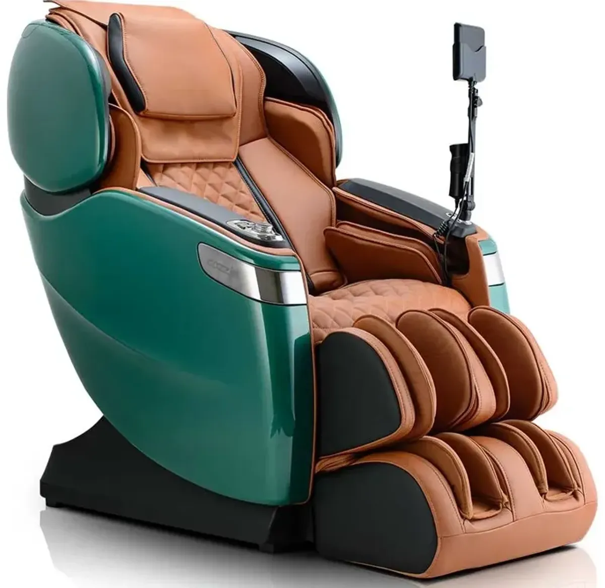 Cozzia® Qi XE Pro Cappuccino/Emerald Green Power Massage Chair
