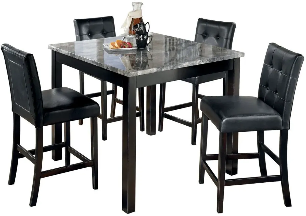 Signature Design by Ashley® Maysville 5-Piece Black Counter Table Set