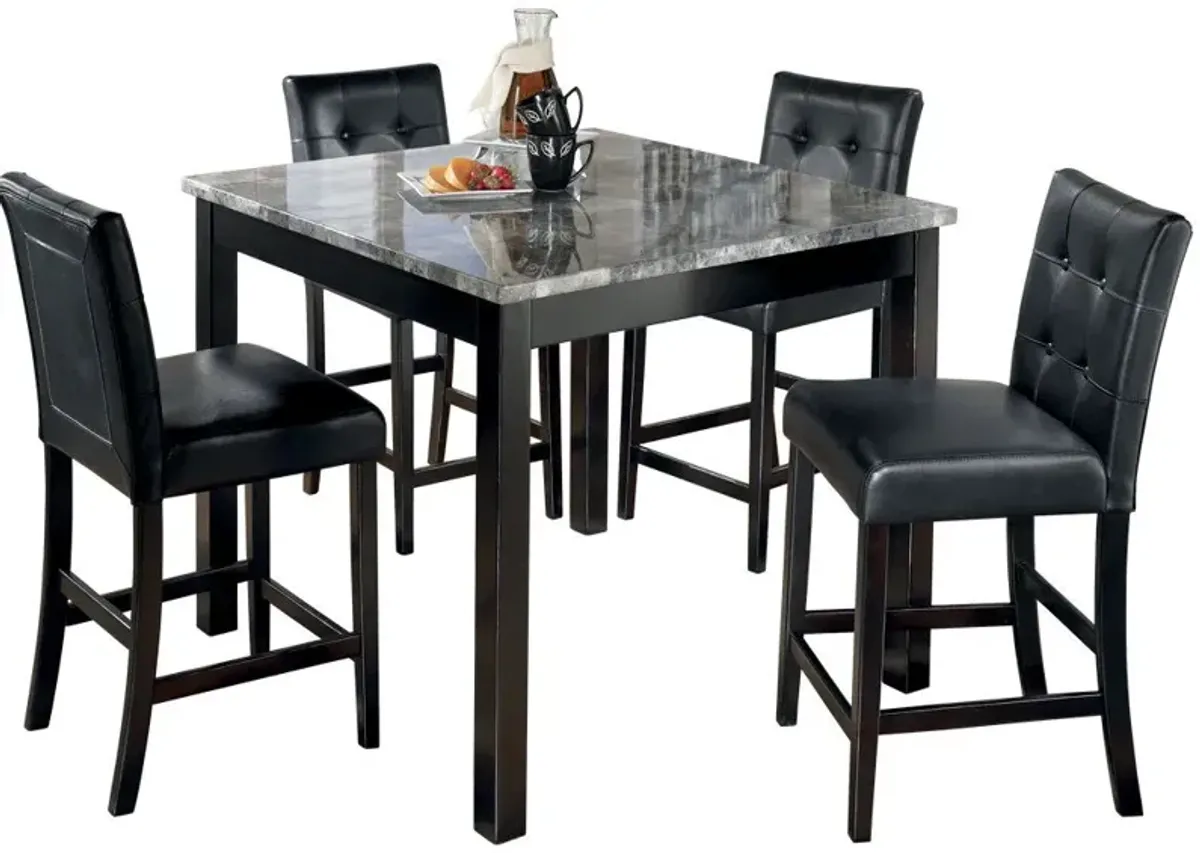 Signature Design by Ashley® Maysville 5-Piece Black Counter Table Set