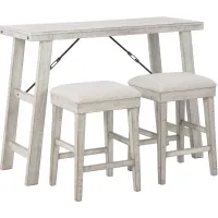 Signature Design by Ashley® Carynhurst 3-Piece Whitewash Counter Height Dining Table Set