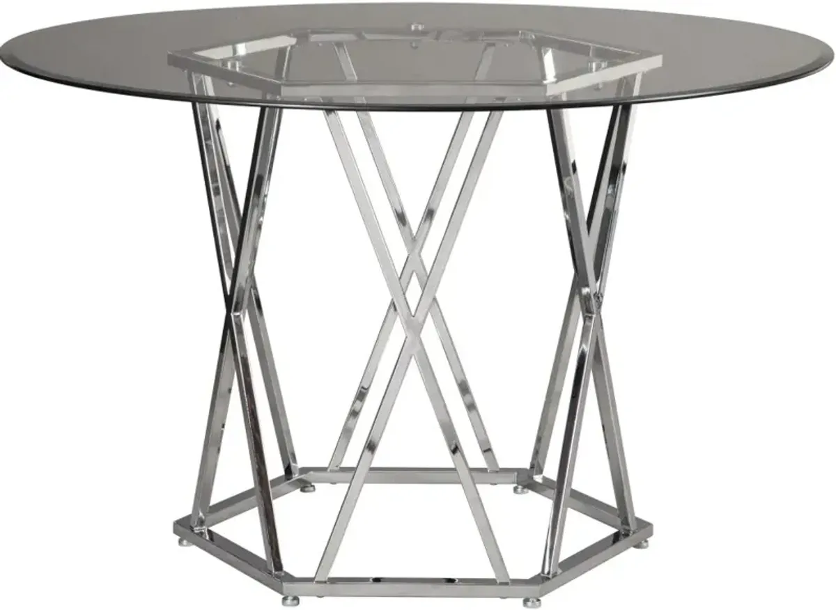 Signature Design by Ashley® Madanere Glass Top Dining Room Table with Chrome Base