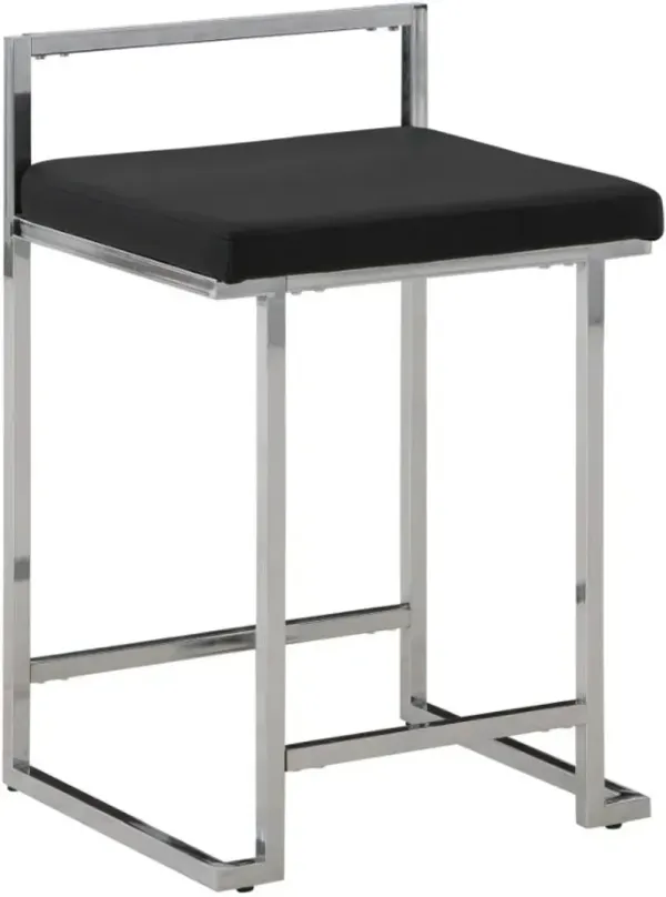 Signature Design by Ashley® Madanere Black/Chrome Bar Height Bar Stool - Set of 2